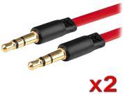 Insten 1543671 3.3 ft. 2 x 3.5mm Stereo Extension Cable Red
