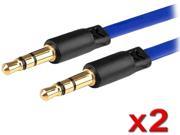 Insten 1543673 3.3 ft. 2 x 3.5mm Stereo Extension Cable Dark Blue