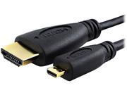 Insten 1647379 6 ft. 1X High Speed HDMI Cable with Ethernet Type D Micro M M Cable 6FT