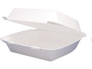 Dawn 85HT1 Carryout Food Containers Foam Hinged 1 Compartment 8 3 8x7 7 8x3 1 4 200 Carton