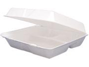 Dart 95HT3 Triple compartment Foam Container Food Container Foam Food Container White 100 Carton
