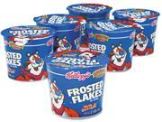 Kelloggâ€™s 01468 Breakfast Cereal Frosted Flakes Single Serve 2.1oz Cup 6 Cups Box