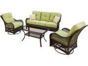Hanover ORLEANS4PCSW Orleans 4pc Seating Set (2 swivel gliders, 1 loveseat, 1 coffee table)