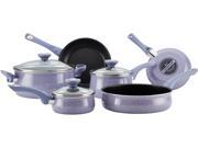 Farberware New Traditions Speckled Aluminum Nonstick 12 Piece Cookware Set Lavender