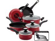 Farberware New Traditions Speckled Aluminum Nonstick 12 Piece Cookware Set Red