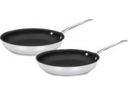 Cuisinart 722 911NS Chef s Classic Stainless Nonstick 2 Piece 9 Inch and 11 Inch Skillet Set