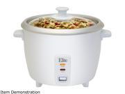 Elite ERC 008ST White Gourmet 16 Cup Rice Cooker with Steam Tray
