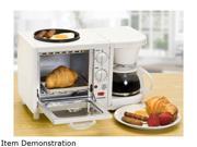 Maxi Matic Elite EBK 200 Multi Function 3 in 1 Breakfast Center Toaster Oven Coffeemaker and Griddle 3 in 1