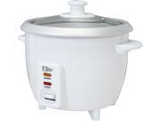 Elite Cuisine ERC 003 6 Cup Rice Cooker with Glass Lid White
