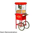 Elite EPM 400 2 in 1 Red Vintage Popcorn Trolley Cart 8oz Popcorn Maker Machine Popper