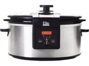 Maxi Matic Elite Platinum MST 6013D Stainless Steel 6Qt. Programmable Slow Cooker with Digital Touchpad and Locking lid