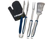 Cuisinart CGS 134N 3 Piece Grilling Tool Set with Grill Glove Navy Blue Stainless Steel