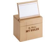 Cake Boss 59564 Countertop Accessories Beechwood Recipe Box with My Kitchen My Rules