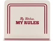 Cake Boss 59492 Countertop Accessories Metal Cookbook Stand with My Kitchen My Rules Decal Cream