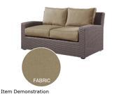 Emerald Home Furnishings  Reims Loveseat  Mira Wicker Loveseat Sunbrella Cushions