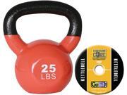 GoFit GF-KBELL25 Premium Kettlebell With Training DVD 25 Lbs; Orange