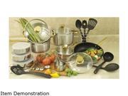 Cookpro 552 31 Pc 18 10 Cookware Set w Encapsulated Base and Gold Handles Knobs
