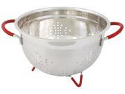 Cookpro 259 7 Qt Heavy Duty Stainless Steel Colander w Red Handles and Non Skid Feet