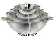 Cookpro 741 4 Pc Stainless Steel Colanders Set 1.25 Qt 2.5 Qt 4 Qt 5.5 Qt