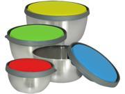 Cookpro 200 8 Pc Stainless Steel Storage Bowls w Colored Lids