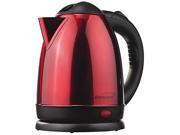 Brentwood KT1785 Red 1.5 Liter Stainless Steel Electric Cordless Tea Kettle