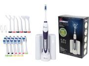 Pursonic S520WH Sonic movement Rechargeable Electric Toothbrush W BONUS 12 Brusheads 2 Tongue cleaners 2 interdental brush heads and 2 floss holders