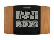 La Crosse Atomic Wall Clock With Indoor And Outdoor Temperature And Moon Phase