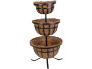 Plastec Products 40" 3 Tier Cascading Plntr Blk