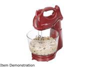 Hamilton Beach 64699 Power Deluxe 6 Speed Hand Stand Mixer Red