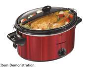Hamilton Beach 33451 Stay or Go 5 Quarts Shimmer Finish Slow Cooker Red