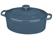 Cuisinart CI755 30BG Chef s Classic Enameled Cast Iron 5 1 2 Quart Oval Covered Provencal Blue