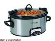 CROCK POT SCCPVL605 S A Stainless Steel 6 Quart Programmable Cook and Carry Oval Slow Cooker