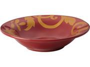 Rachael Ray 52796 Dinnerware Gold Scroll 10 Inch Round Serving Bowl Cranberry Red