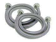 Petra WMSL5 2-PACK Braided Stainless Steel Washing Machine Connectors with Elbow (5 ft, 2 pk)