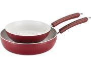 Paula Deen 13746 Savannah Collection Aluminum Nonstick Twin Pack 9 Inch and 11.25 Inch Skillets Red
