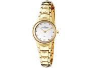 Skagen Women's Yellow Swarovski Crystal Silver Dial Gold Tone IP Stainless Steel