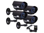 VideoSecu 4 Pack Indoor Outdoor Weatherproof Security Camera IR Day Night Vision 36 Infrared LEDs for Home CCTV Surveillance DVR System b1s