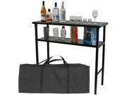 Deluxe Metal Portable Bar Table with Carrying Case