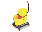 Rcp 768000YW Wavebrake 35 Qt Dual Water Side Press Mop Bucket Wringer Yellow