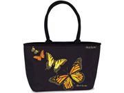 Image on One Side. Fully-Rolled Handle, Structured Flat Bottom, 2 Interior Pockets, Snap Closure Tab and Surface Washable. depth: 9. width: 5. length: 16