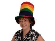 Start clowning around and show off your colorful side with a Plush Rainbow Stovepipe Hat as your newest accessory