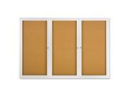 Quartet 2367 Enclosed Bulletin Board Natural Cork Fiberboard 72 x 48 Aluminum Frame