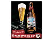 Budweiser Vintage Ad Bottle Glass Blk Canvas 18x22 Inch