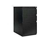 Alera PB532823BL Three Drawer Mobile Ped File with Full Length Pull 15w x23d Black