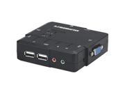 MANHATTAN 151252 Manhattan 151252 compact kvm switch with usb with cables audio support 2 port