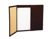 Balt 20631 Wood Conference Room Cabinet Dry Erase Cork Boards 48 x 5 x 48 Mahogany