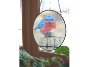 Songbird Essentials SEEK1700 Bluebird Suncatcher Stained Glass Decor