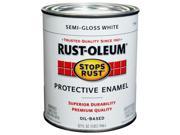 Rustoleum 1 Quart Semi Gloss White Protective Enamel Oil Base Paint 7797 502