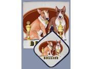 Pipsqueak Productions DP985 Dish Towel and Pot Holder Set Bull Terrier