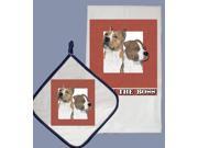 Pipsqueak Productions DP997 Dish Towel and Pot Holder Set American Staffordshire